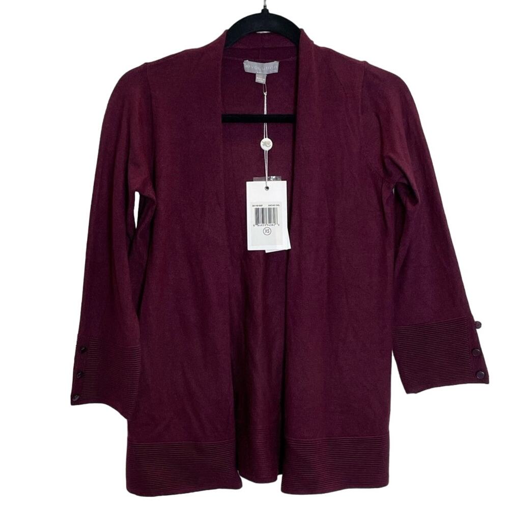 Evolution Dark Purple Cropped Sleeve Sweater - Size XS